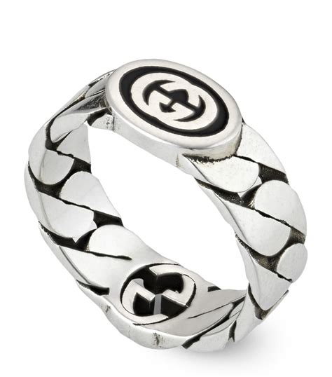 gucci gold logo ring|interlocking g ring in silver.